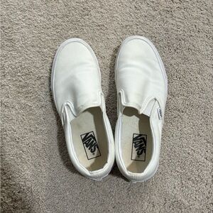 Vans White Slip-On Canvas Shoes